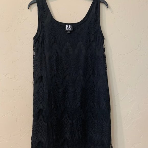 Black Lace Tank Dress - Picture 1 of 4